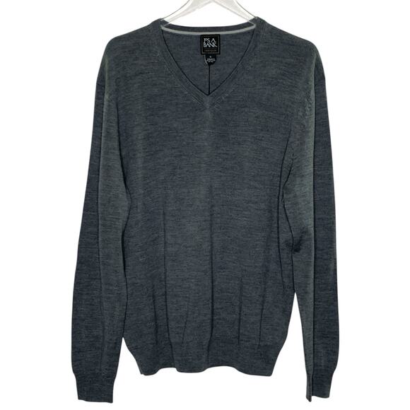 Jos A Bank XL NEW Traveler Collection Mens V-Neck 100% Wool Pullover Sweater - Picture 1 of 7